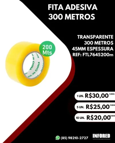 Fita adesiva 300 metros 