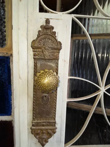 Fechadura de bronze porta externa colonial antiguidade 