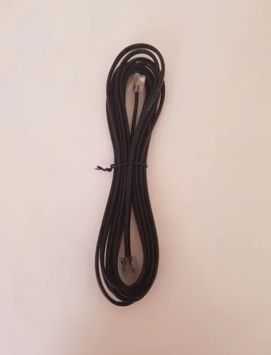 Cabo de telefone preto RJ11 MD9