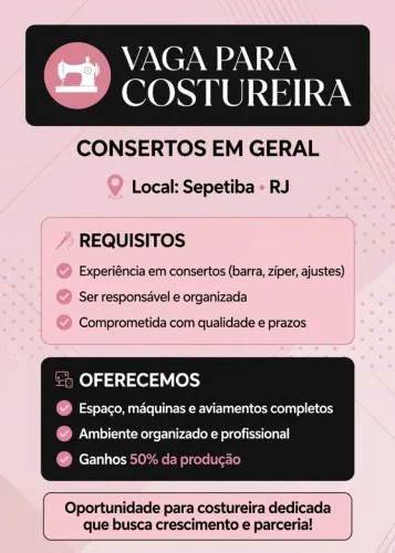 Vaga de costureira