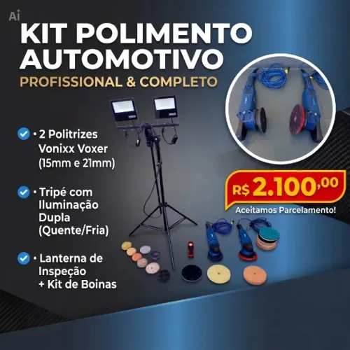 Kit Profissional e Completo de Polimento