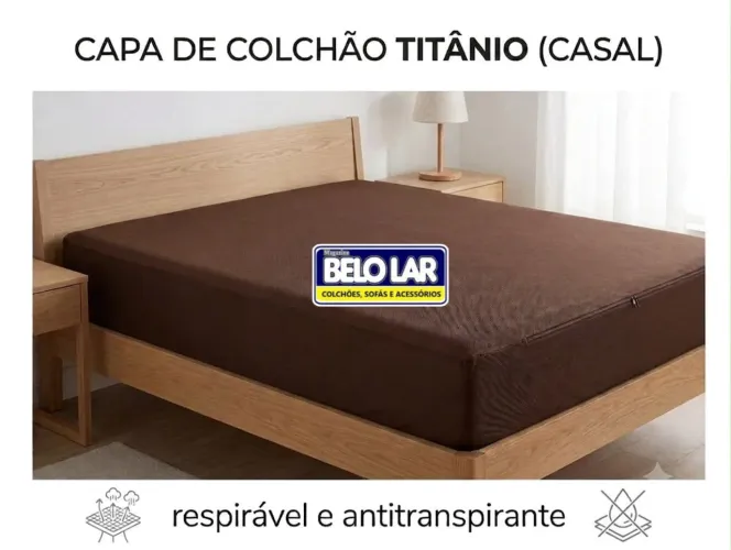 Capa para colchão casal na cor marrom