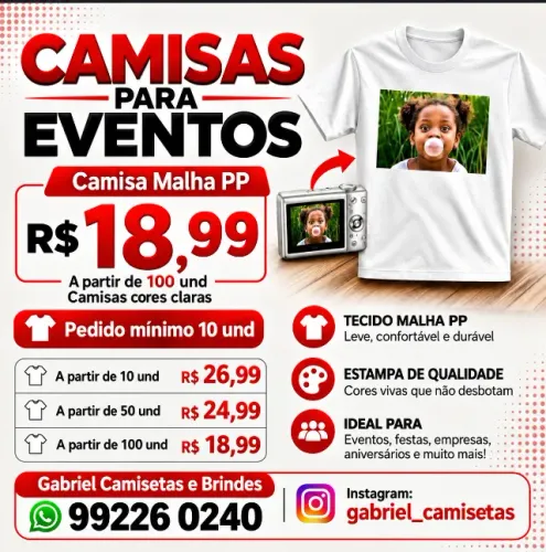 Camisa personalizada Malha PP
