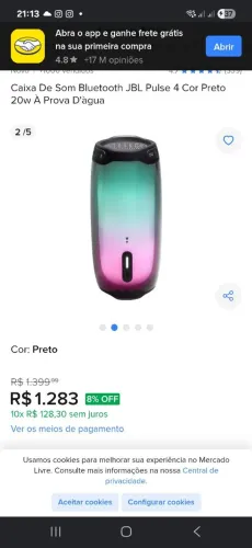 Caixa de som jbl pulse 5