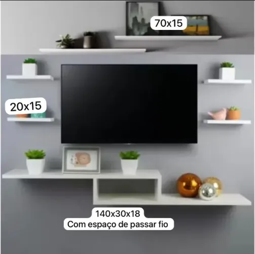 KIT SALA /QUARTO RACK + PRATELEIRAS MDF NOVO