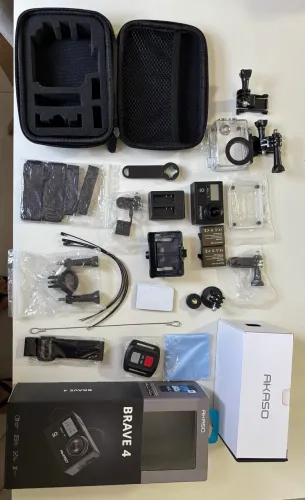 AKASO Brave 4 4K Completa + 2 Baterias + Acessórios + Case