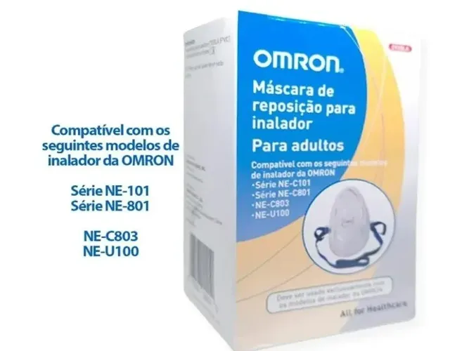 Máscara Inalador Adulto PVC Flexível Compatível Omron