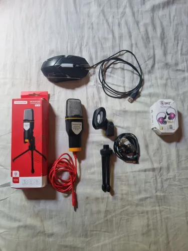 Kit - Microfone + Mouse + Fone QKZ