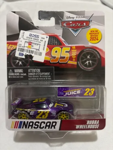 Carrinho Matel Disney PIXAR CARS - NASCAR - modelo Torqueberry Juice 23 - Bubba Wheelhouse