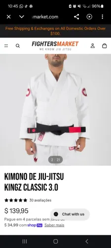 Kimono de jiu-jitsu A2 usado uma única vez,estado de novo ,importado 