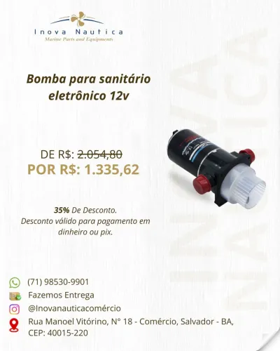 Bomba para sanitário eletrônico 12v