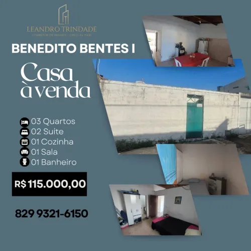 VENDE-SE CASA 3/4 BENEDITO BENTES I