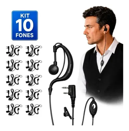 Kit 10 Fones De Ouvido Para Radio Comunicador Baofeng 777s
