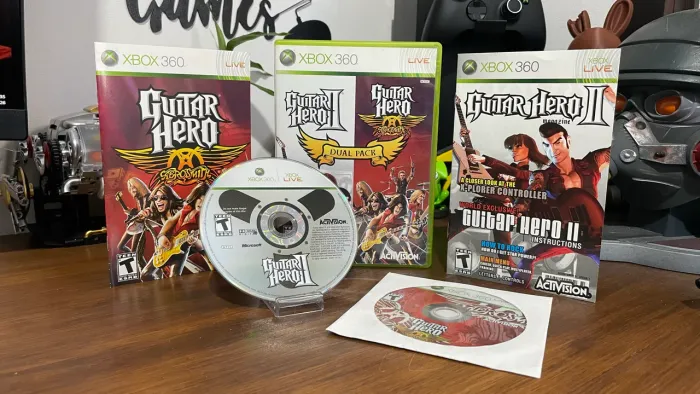 Guitar Hero Dual Pack Hero 2 e Aerosmith Xbox 360 Completo