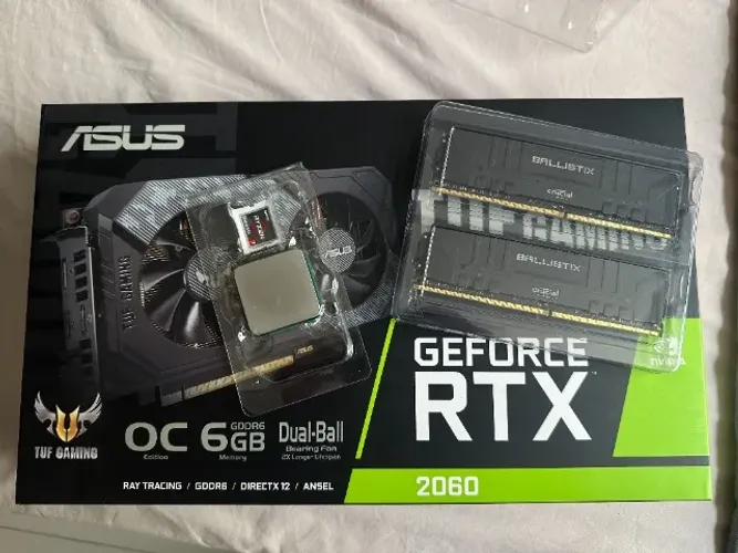 Kit Upgrade Gamer/Edição: RTX 2060 Asus TUF + Ryzen 7 2700X + 16GB Ballistix
