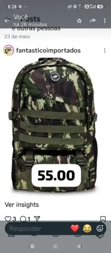 Bolsa impermeável camuflada