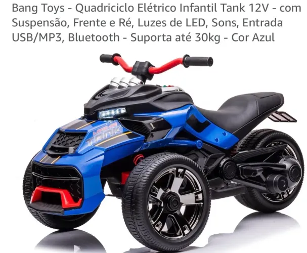 Quadriciclo Elétrico Infantil Tank 12V