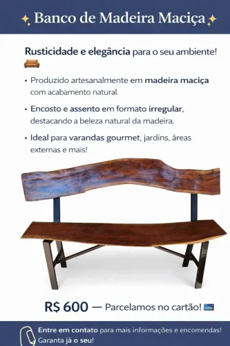 Banco madeira maciça