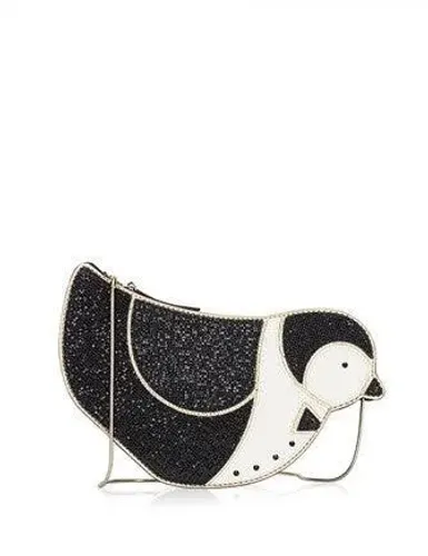 Bolsa de Pinguim Preto e Branco com Glitter Kate Spade