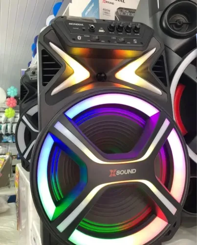 Caixa de som nova mondial 550w com rodinhas