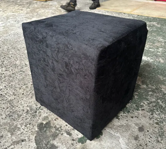 Puff Quadrado 35×35 Cor Preto