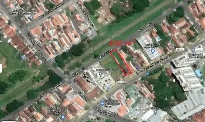 VERA CRUZ TERRENO DE 490 M² COM FRENTE P/ 2 AVENIDAS - Caçapava - SP