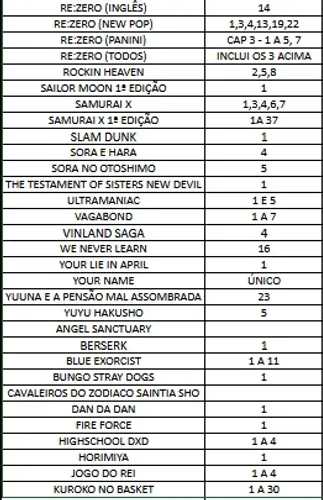 Desapego Mangás diversos