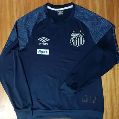 blusa de treino 2018 santos fc original manga longa tamanho p azul umbro