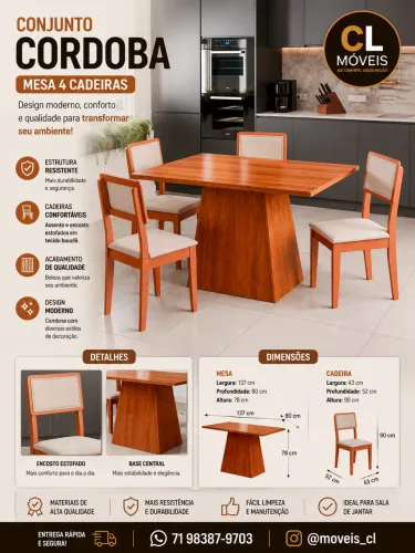 CJ MESA 4C DOBUE CORDOBA 137X80 CINAMOMO/NEVOA BOUCLE 