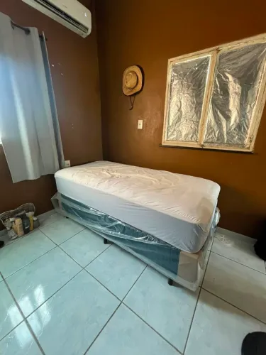 CAMA BOX SOLTEIRO/MAIS COLCHÃO 