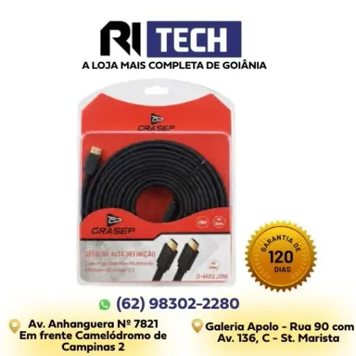 Cabo HDMI 20 Metros para TV Videogame Computador Monitor