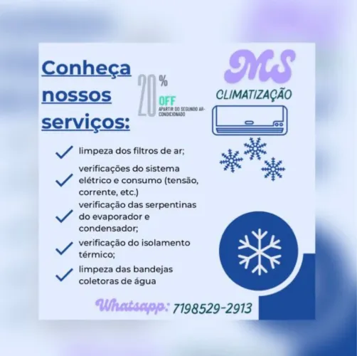 Ms Climatização - Manutenção e instalação de ar-condicionados em geral ?