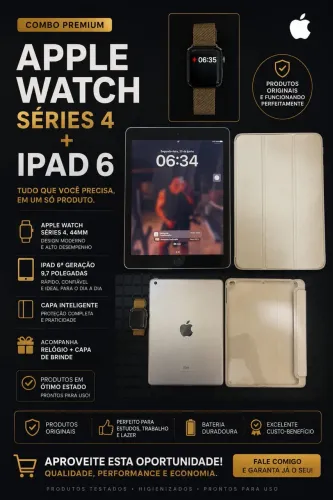 Kit iPad 6 + Apple whatc 44mm + capa