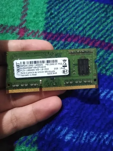 Memória RAM DDR3 2GB SMART para notebook funcionando perfeitamente
