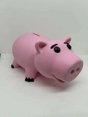 Cofrinho porquinho Hamm (Toy Story): rosa, decorativo, porta-moedas e presente criativo.