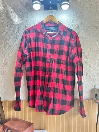 Camisa Flanelada Quadriculada Vermelha M