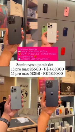 Seminovos com garantia de 06 meses World Store! ?