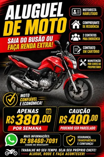 Alugo Moto pra sair do Busão ou fazer renda extra