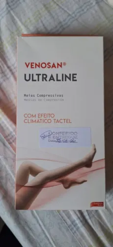 Meia compressiva Venosan Ultraline 4000AGH 7/8 (usada apenas uma vez, ver descrição)