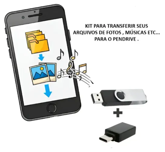 Kit Passar Fotos Celular Para Pendrive + Adaptador Otg C