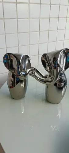 Casal de elefantes prata de decoração