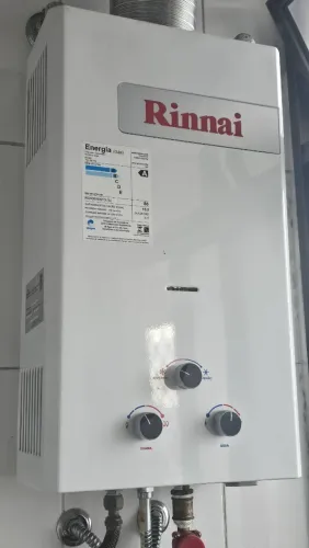 Aquecedor Rinnai 15L/min vazão com vistoria recente