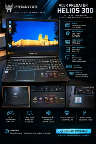 Notebook gamer predator helios 300