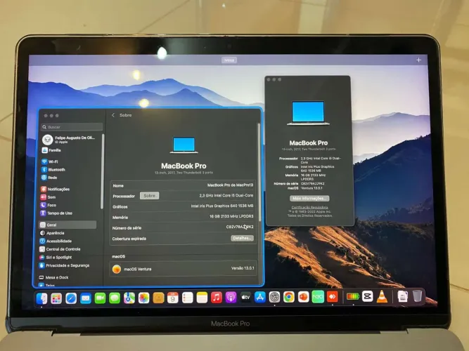 MacBook Pro 13" (2017) - Intel i5 | 16GB RAM | SSD 121GB