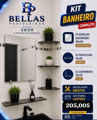 Espelho com acessórios