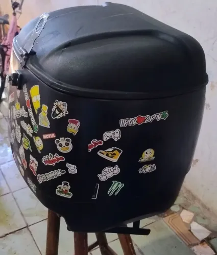 Baú Resiplast 90L + Suporte Chapam para Yamaha Factor 150