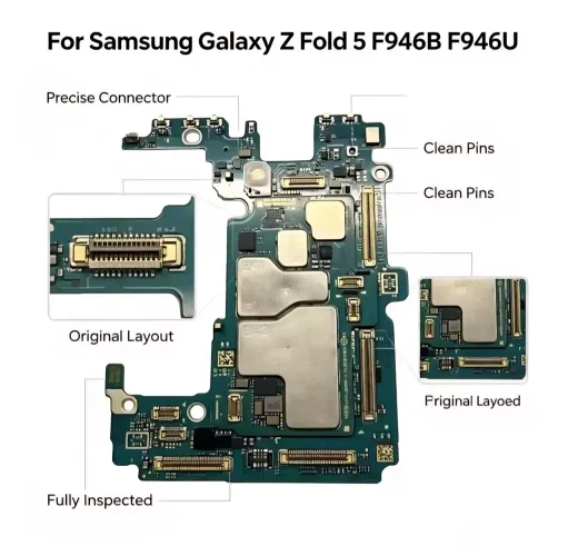 Placa Samsung Fold 5 512GB SM-F946E Para Peças, (Bloqueio de E-Sim MDM)
