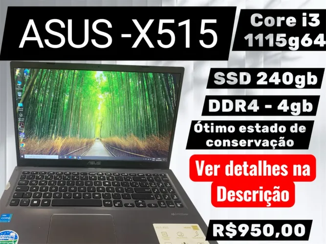 Notebook ASUS X515, core i3 RAM 4gb, Ssd 240gb