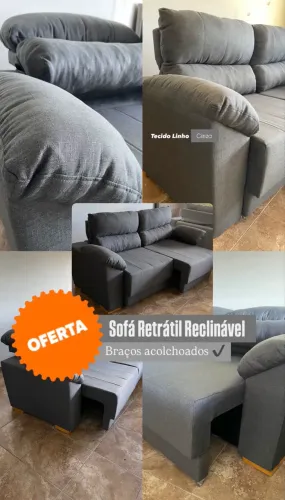 SOFÁ RETRÁTIL RECLINÁVEL 2m NOVO!!