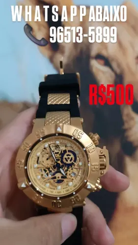 Relógio INVICTA SUBAQUA NOMA III MULTIFUNCIONAL MOSTRADOR DOURADO 